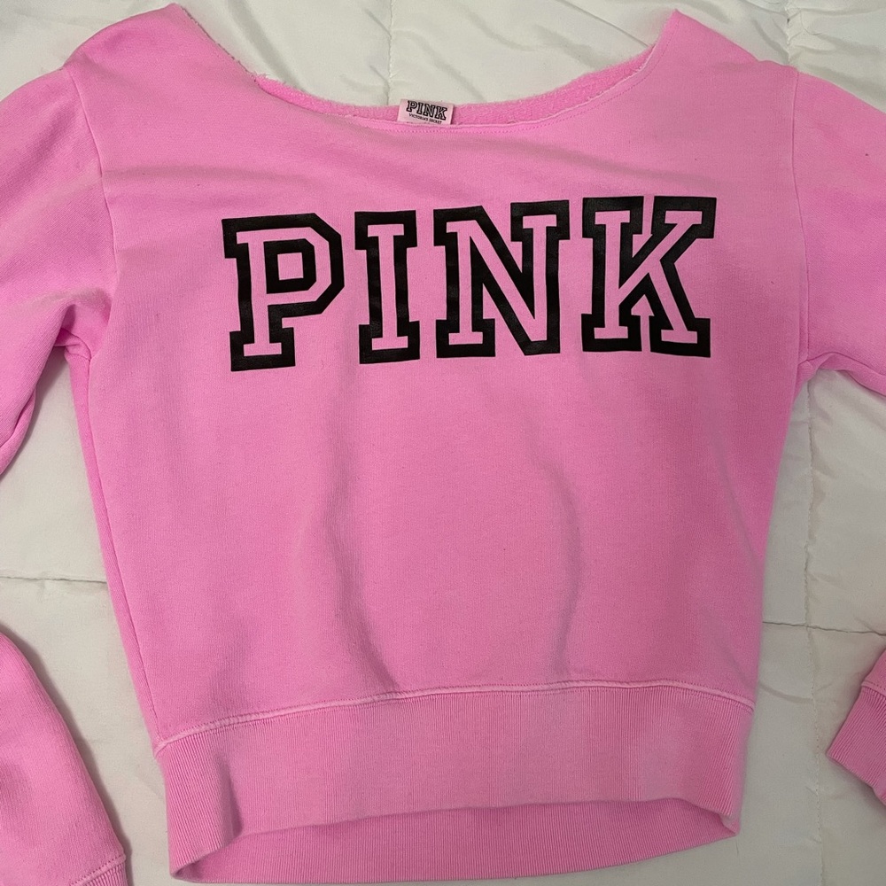 PINK Off The Shoulder Sweater